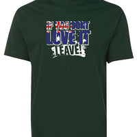 Love it or Leave Australian Flag T-Shirt (Bottle Green)