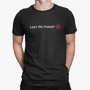 Lest We Forget Red Poppy T-Shirt (Black, Regular and Big Sizes)