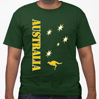 Aussie Sports T-Shirt (Bottle Green & Yellow Gold Print)