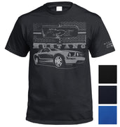 Ford Mustang Grille with Sleeve Print T-Shirt (Colour Choices)