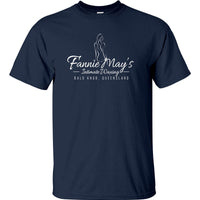 Fannie May's Intimate Waxing Fake Business Logo T-Shirt (Navy)