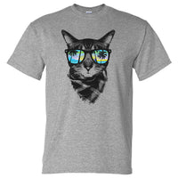 Ocean Breeze Cat T-Shirt (Marle Grey)