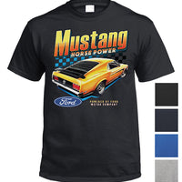 Ford Yellow Mustang Horse Power T-Shirt (Colour Choices)