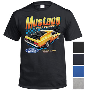 Ford Yellow Mustang Horse Power T-Shirt (Colour Choices)