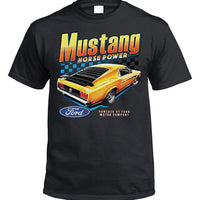 Ford Yellow Mustang Horse Power T-Shirt (Colour Choices)