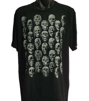 Allover Zombie Front Print T-Shirt (Black, Regular and Big Sizes)