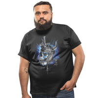 Viking Northman Skull T-Shirt (Black, Regular and Big Sizes)