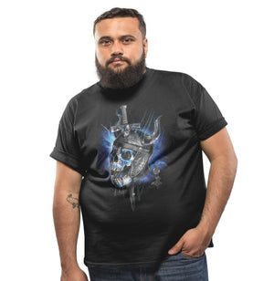 Viking Northman Skull T-Shirt (Black, Regular and Big Sizes)