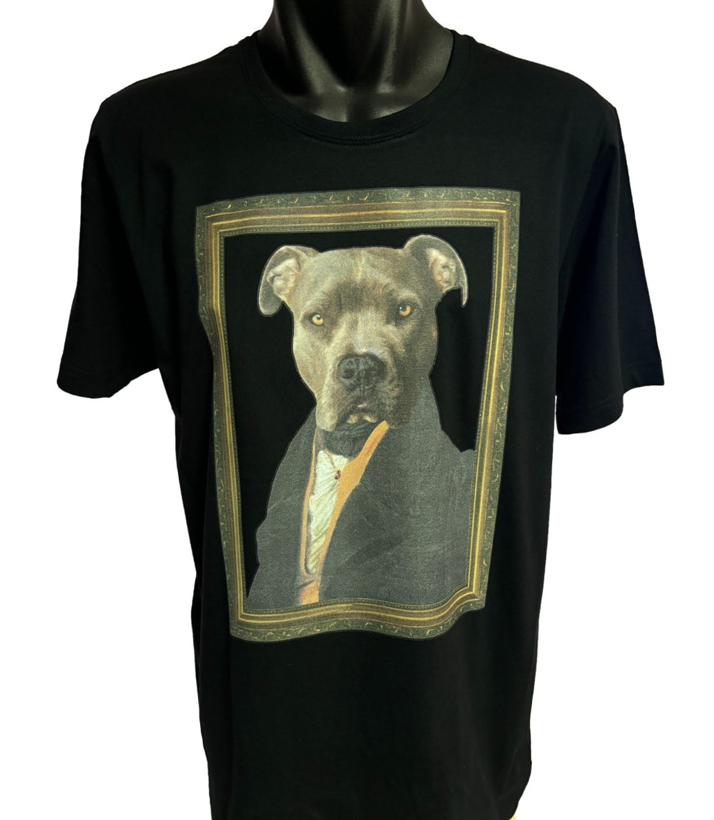 Dapper Pitbull T-Shirt (Black, Regular and Big Sizes)