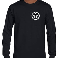 Pentacle Left Chest Logo Longsleeve T-Shirt (Black, Regular and Big Sizes)