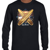 Surf Paradise Longsleeve T-Shirt (Black, Front Print Only)