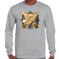 Surf Paradise Longsleeve T-Shirt (Marle Grey, Front Print Only)