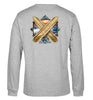 Surf Paradise Longsleeve T-Shirt (Marle Grey, Back Print Only)