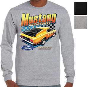 Ford Yellow Mustang Horse Power Longsleeve T-Shirt (Colour Choices)