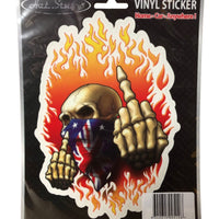 Aussie Flag Wearing Skeleton Giving the Finger Sticker