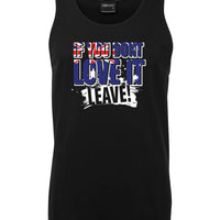 Love it or Leave Australian Flag Mens Singlet (Black)