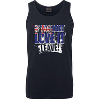 Love it or Leave Australian Flag Mens Singlet (Navy)