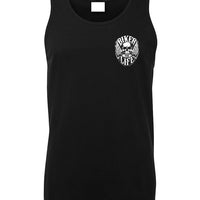 Biker for Life Small Left Chest Logo Mens Singlet (Black)