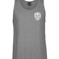 Biker for Life Small Left Chest Logo Mens Singlet (Dark Marle Grey, Big Sizes)