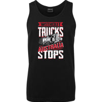 Without Trucks Australia Stops! Mens Singlet (Black)