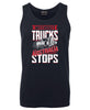 Without Trucks Australia Stops! Mens Singlet (Navy)