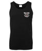 Warning Drop Bears Left Chest Logo Mens Singlet (Black)