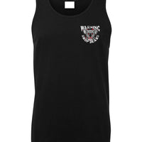 Warning Drop Bears Left Chest Logo Mens Singlet (Black)