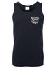 Warning Drop Bears Left Chest Logo Mens Singlet (Navy Blue)