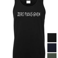 Zero Fucks Given Mens Singlet (Colour Choices)