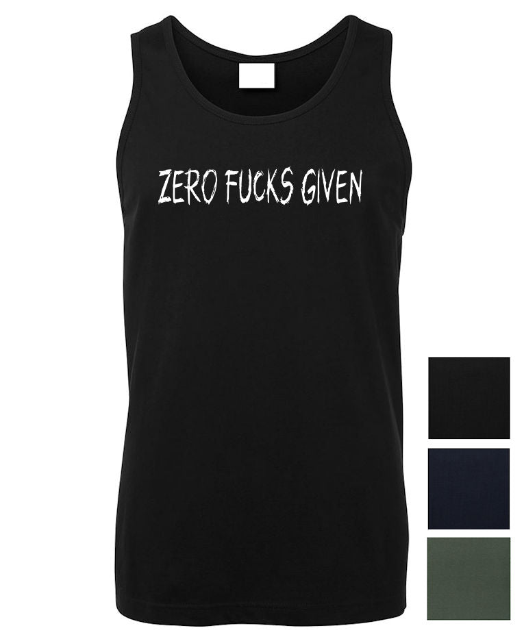 Zero Fucks Given Mens Singlet (Colour Choices)