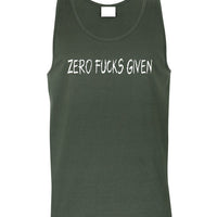 Zero Fucks Given Mens Singlet (Khaki)