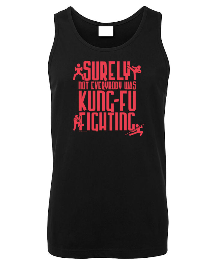 Surely Not Everybody Was Kung Fu Fighting Mens Singlet (Black)