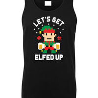 Let's Get Elfed Up! Christmas Mens Singlet (Black)