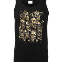 Gold Skulls Mens Singlet (Black)