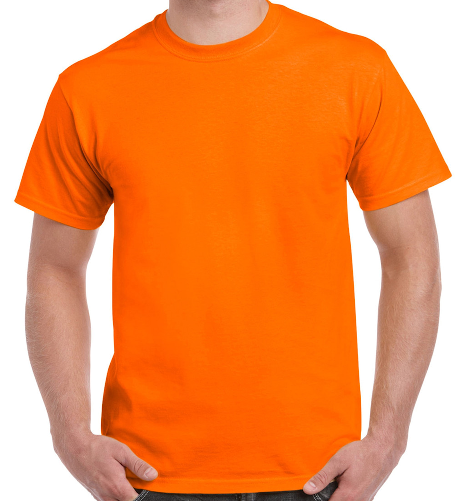 Clearance Sale - Plain Blank T-Shirt (Safety Orange, Big Men's Sizes)