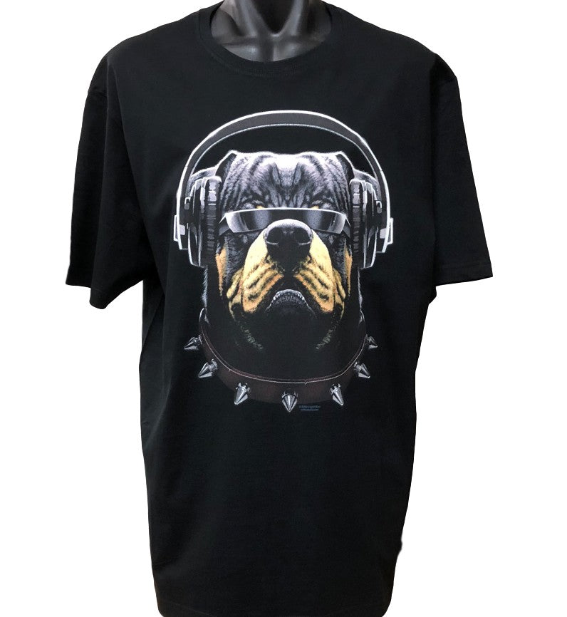 Rottweiler DJ Cool Customer T Shirt Black Regular and Big Sizes