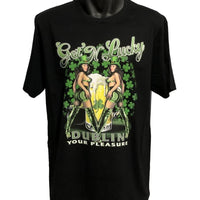 Get'N Lucky Pinup Girl T-Shirt (Black, Regular and Big Sizes)