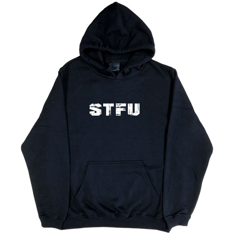 STFU Shut The Fuck Up Hoodie Black Regular and Big Sizes BigTees Australia Big Mens Clothing